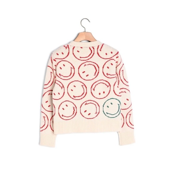 SANDRO X Smiley wool and cashmere blend Crewneck sweater NEW - Picture 8 of 10